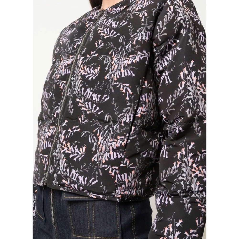 Cinq a Sept Floral Puffer Bomber Cropped Jacket - Picture 4 of 15